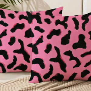 Pink Leopard Print Throw Pillow Covers