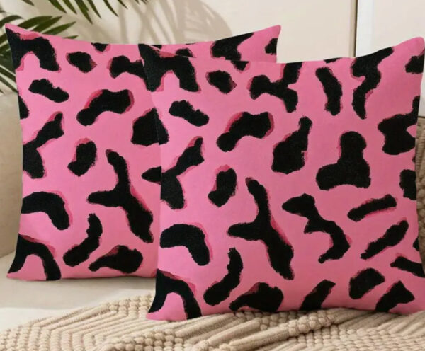 Pink Leopard Print Throw Pillow Covers