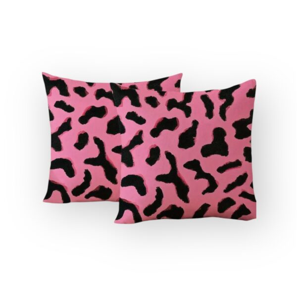 Pink Leopard Print Throw Pillow Covers - Image 2