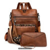 Vintage Faux Leather Backpack - Image 2