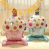 Happy Birthday Cupcake Balloon