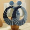 Patchwork Denim Hoop Earrings