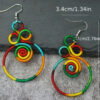 Boho Rainbow Spiral Thread Earrings - Image 2