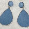 Denim Teardrop Dangle Earrings