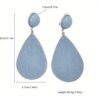 Denim Teardrop Dangle Earrings - Image 2