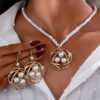 Elegant Pearl Swirl Jewelry Set - Image 2