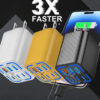 3-Port USB Fast Charging Wall Adapter