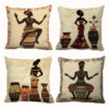 Afrocentric Tribal Drum Pillow Covers