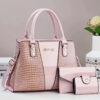 Iridescent Croc-Embossed Handbag Set - Image 6