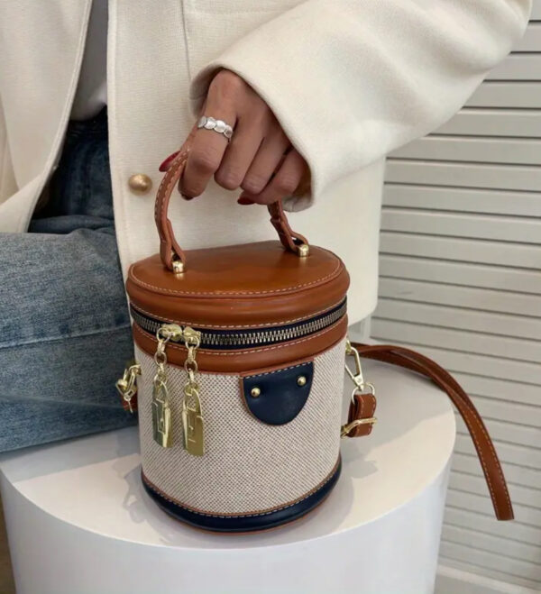 Vintage Canvas Barrel Bag