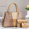 Iridescent Croc-Embossed Handbag Set - Image 4