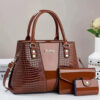 Iridescent Croc-Embossed Handbag Set - Image 3
