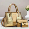 Iridescent Croc-Embossed Handbag Set - Image 2