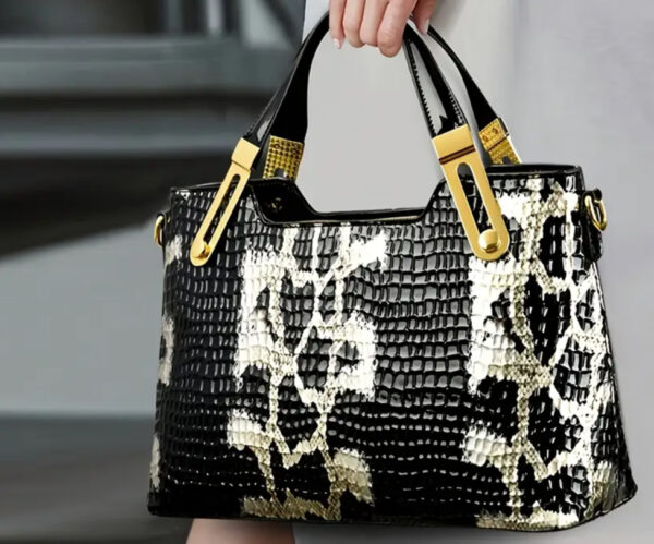Luxe Python-Print Handbag