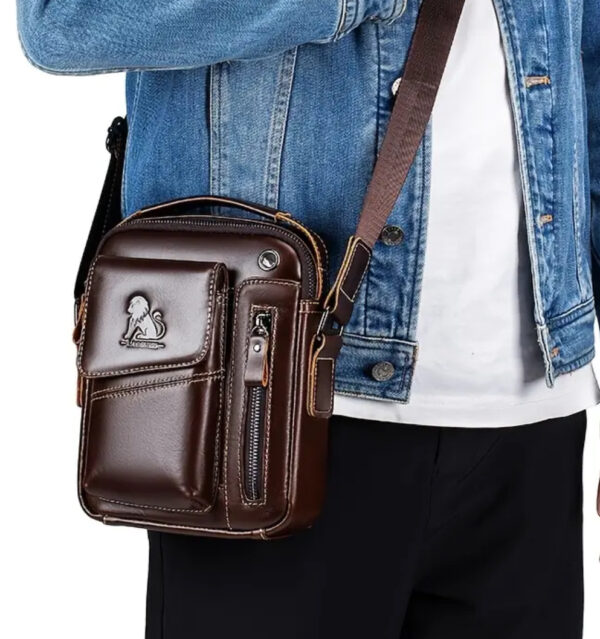 Men's Vintage Leather Crossbody Satchel