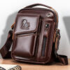 Men's Vintage Leather Crossbody Satchel - Image 2