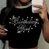 Bling “Birthday Girl” Rhinestone Crop Tee