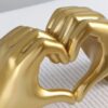 Golden Heart Hands Sculpture - Image 2