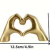 Golden Heart Hands Sculpture - Image 3