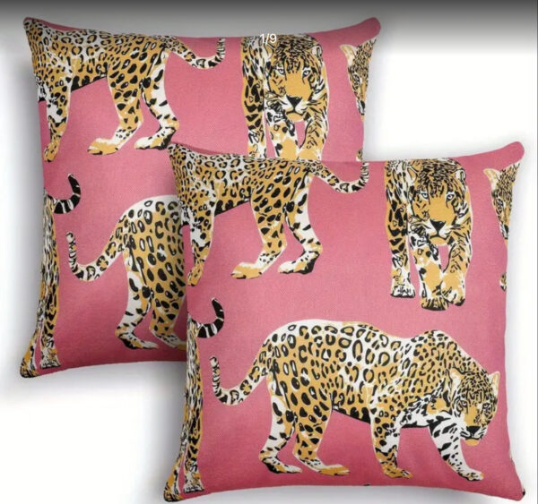 Walking Leopard Print Throw Pillow Covers