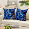 Blue Abstract Swirl Throw Pillow Covers